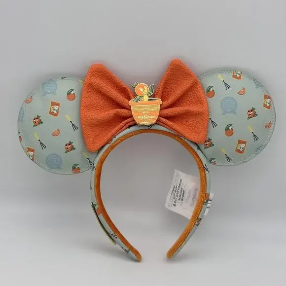 Disney Parks Loungefly Minnie Mouse Ears Epcot Flower Garden Orange Bird Headban - Picture 1 of 11